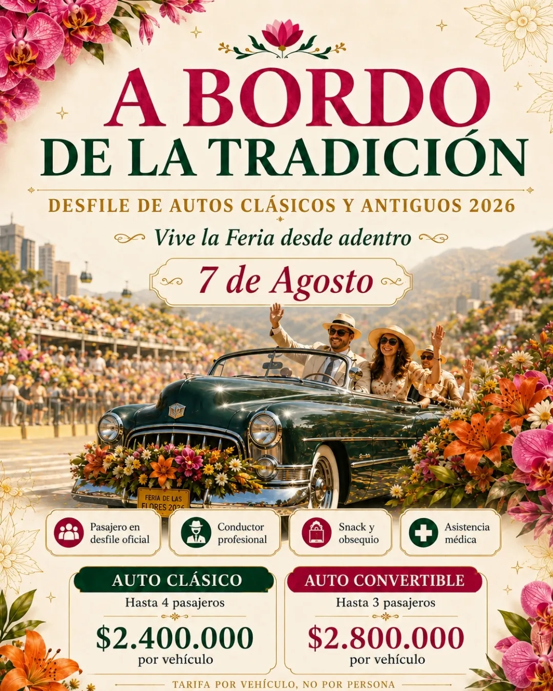 A Bordo de la Tradición, Desfile de Autos Clásicos y Antiguos 2026